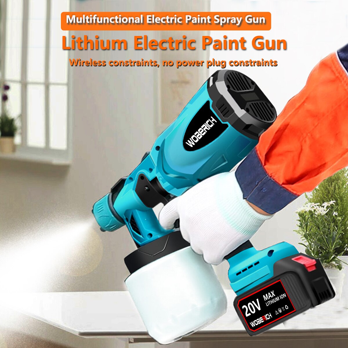 800ML Electric Spray Gun Handheld Cordless High Power Electric Paint Sprayer hvlp Spray Gun Spraying For Makita 18V Battery