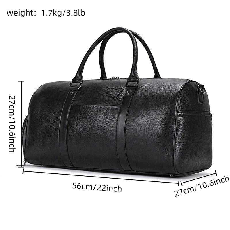 Luxury Genuine Leather Men Women Travel Bag Cow Leather Carry On Luggage Bag Travel Shoulder Bag Male Female Weekend Duffle Bag