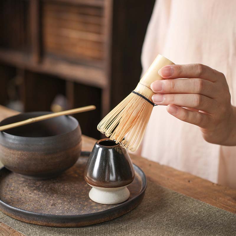 Matcha Tea Brush Baiben Li Song Dynasty Tea Ordering BlenderTool Matcha Bowl Bamboo Stand Tea Dial Stirring Brushes Bamboo Brush