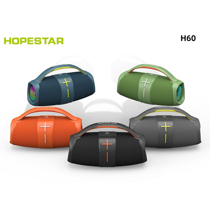 HOPESTAR H60 40W High power Boombox Speakers Portable bluetooth super Subwoofer mp3 player powerful column soundbox Audio center