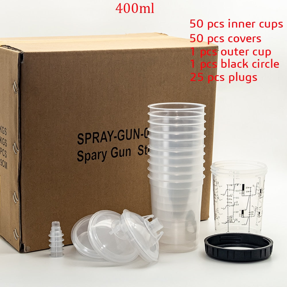 10/20/30/50pcs Bulk Sale Spray Gun Paint Tank Spray Gun Mixing Cup 165/400/600ml Disposable Measuring Cup Type H/O Quick Cup