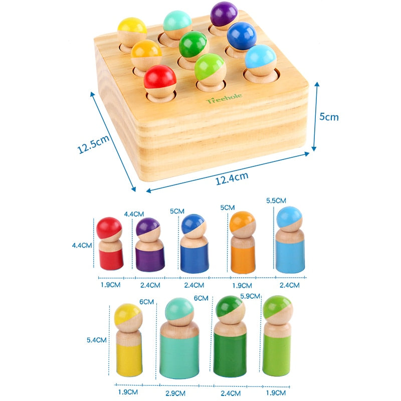 Montessori Cylinder Socket Puzzles Toy Baby Development Practice And SensesPreschool Educational Wooden Toys For Children