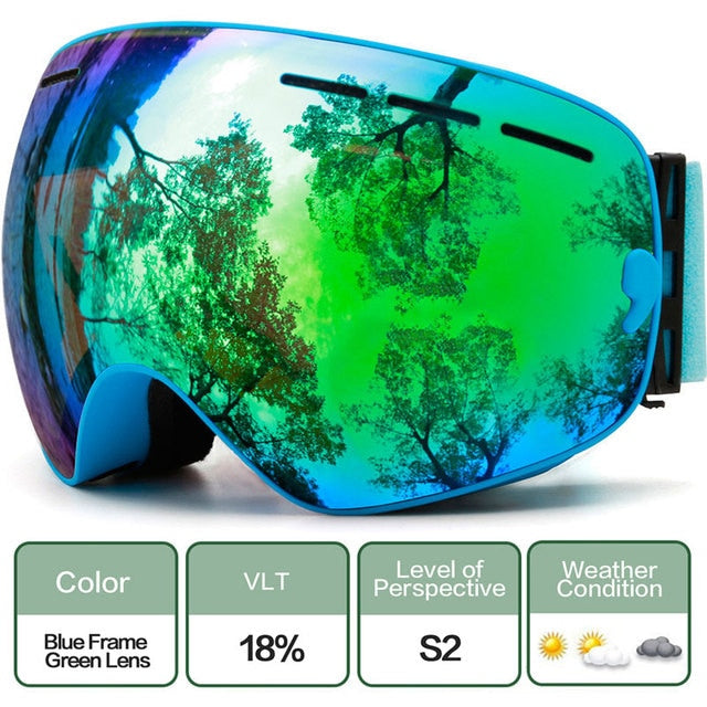 Ski Goggles,Winter Snow Sports Goggles with Anti-fog UV Protection for Men Women Youth Interchangeable Lens - Premium Goggles