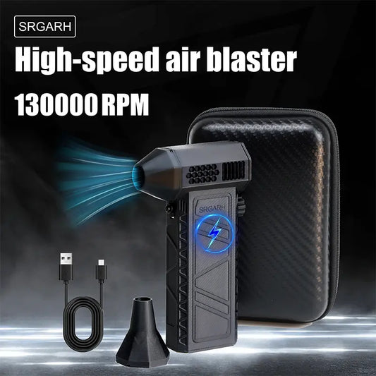 High Speed ​​Cordless Blower - 130000 RPM, 3 Adjustable Speeds, Type-C Charging, Portable Mini Fan for Cleaning Computer, Car, Home Appliances Dust and Outdoor BBQ Blowing Fire|Mini Jet Fan Blower|Turbo Fan| Mini Blower |Air Blower