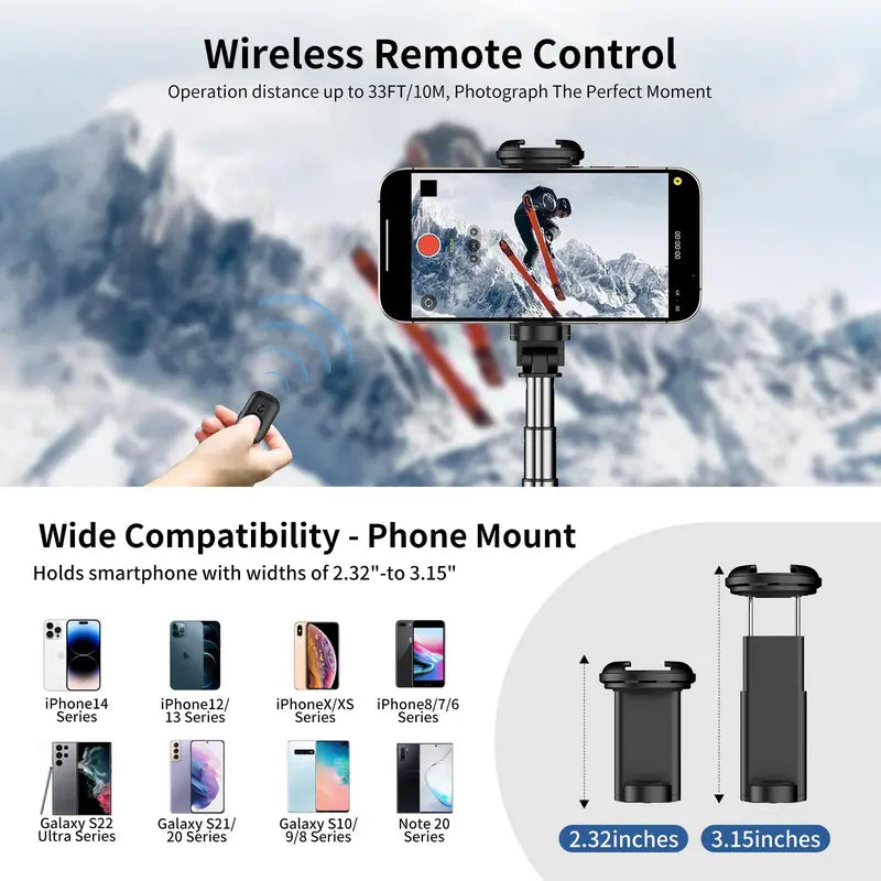 Phone Selfie Stick Tripod with Fill Light, 72 Inch Retractable Phone Tripod Stand with Wireless Remote Control for Video & Photography, Scalable Selfie Stick with Ring Light, Tripod for Iphone Cellphone Smartphone, Selfie Accessories, Tripod for Iphone