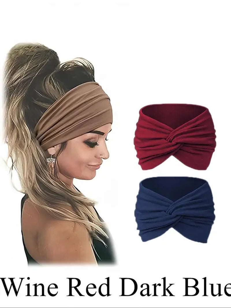 Women'S Wide Knot Headband Set for Summer Hairstyle, Boho Style Headband, Hair Band for Summer Daily, Hair Accessories for Women & Girls Back to School, Fall Outfits, Fall Freshness