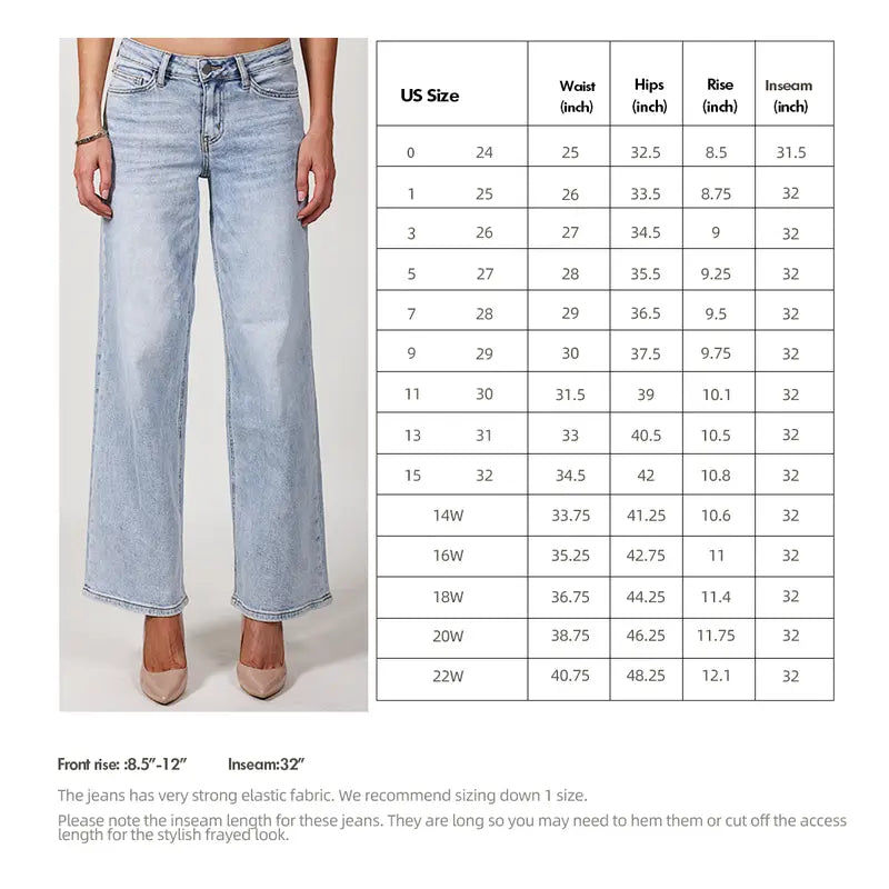 Mid-Low Rise Baggy Jeans Wide Leg for Women Stretchy Baggy Distressed Denim Pants Light Blue Trendy Barrel Elegance Comfortable Womenswear Bottom Spring Retro Casual Elegance Fabric 8001 Underwear Trouser Lady Basic Minimalist