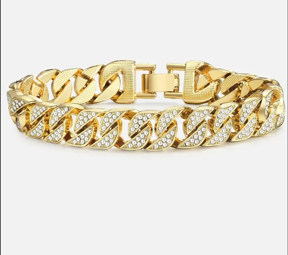 Miami Curb Diamond & Gold Cuban Link Bracelet