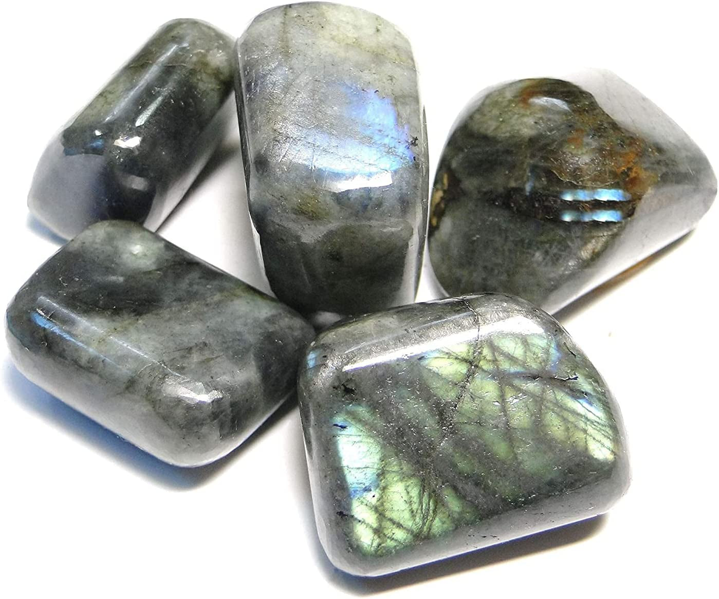 Real Crystals and Healing Stones - Healing Crystals for Beginners- Healing Stones Tumbled Crystals for Witchcraft (8, Labradorite)