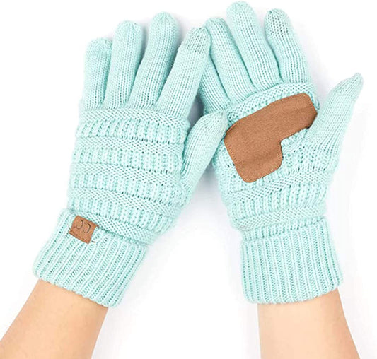 Beanies Matching Winter Lined Warm Knit Touchscreen Texting Gloves