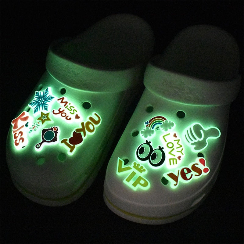 luminous Shoe Decoration Buckle Charm Accessories 1pcs carton DIY Combination Jibz for croc kids gift drop shipping