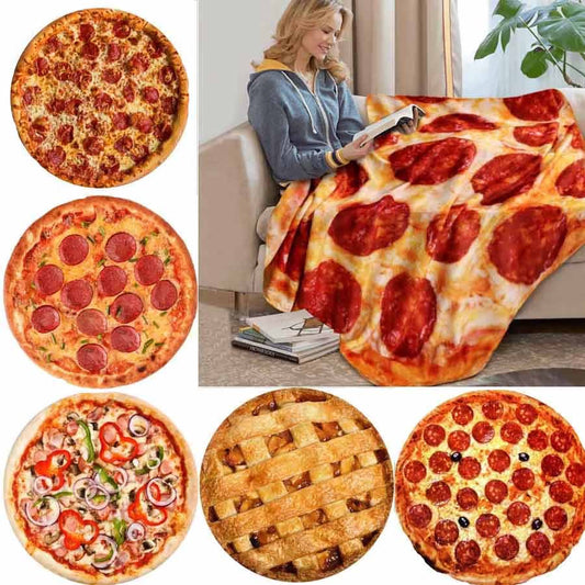 WOSTAR Warm coral fleece tortilla pizza blanket mexican round shape lavash wool sofa plaid plush bedspread winter throw blanket