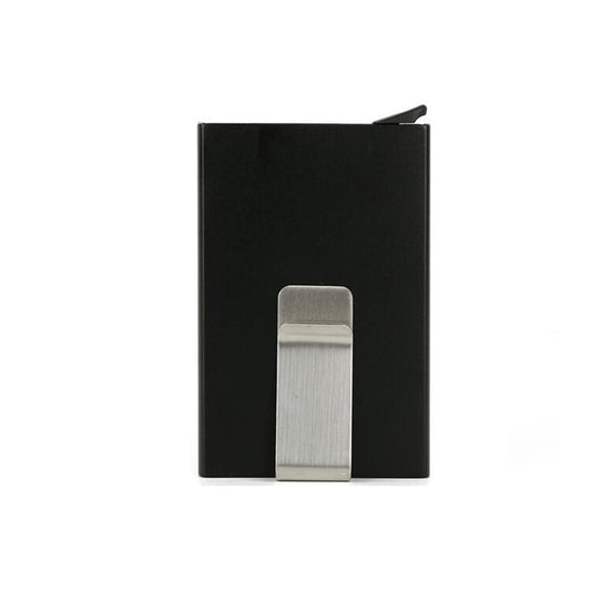 Men Metal Card Holder Women Solid Color Leather Aluminum Bank Credit Card Holder Business Card Case Automatic Pop up Minimalist