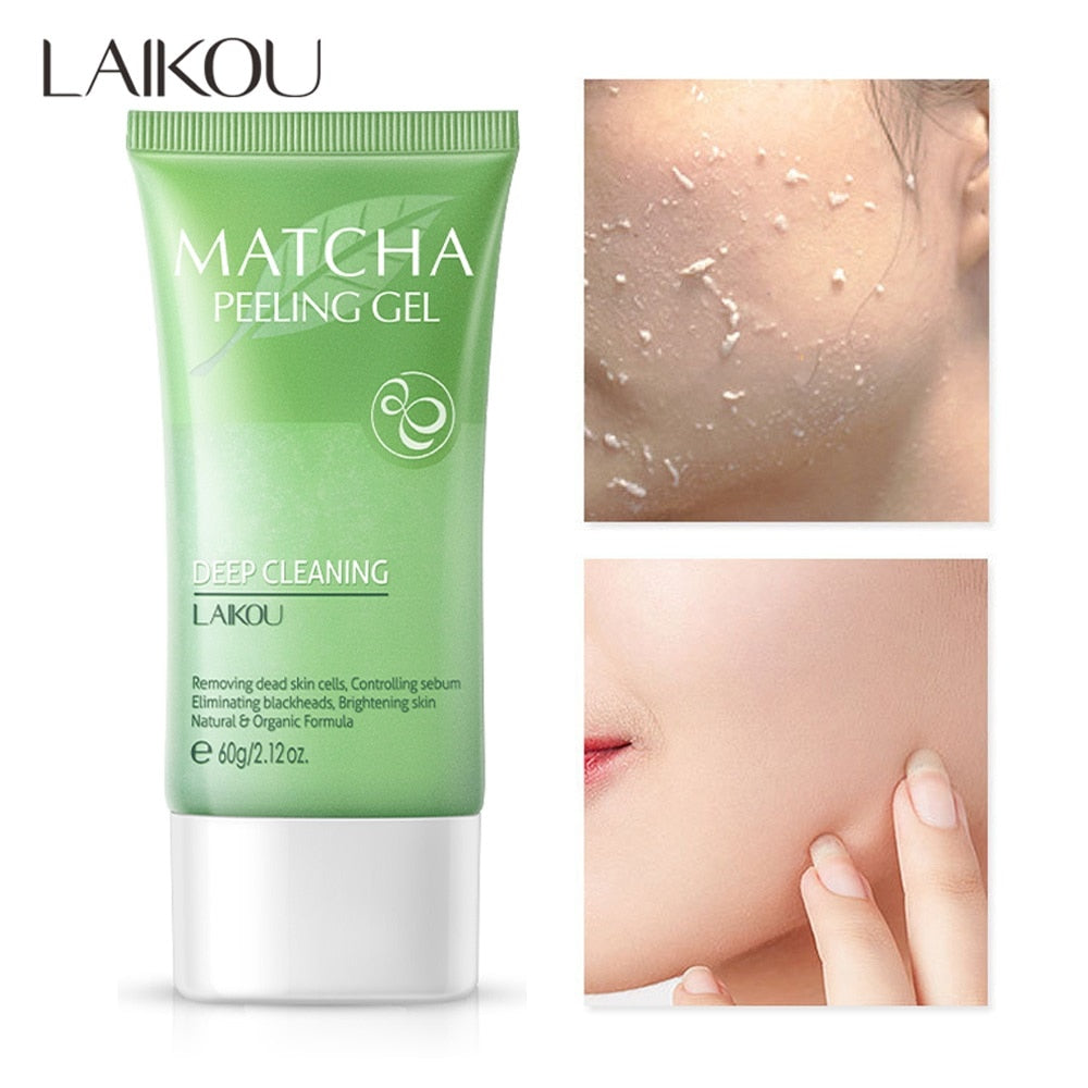 LAIKOU Matcha Exfoliating Peeling Gel Facial Scrub Moisturizing Whitening Nourishing Repair Scrubs Face Cream Beauty Skin Care