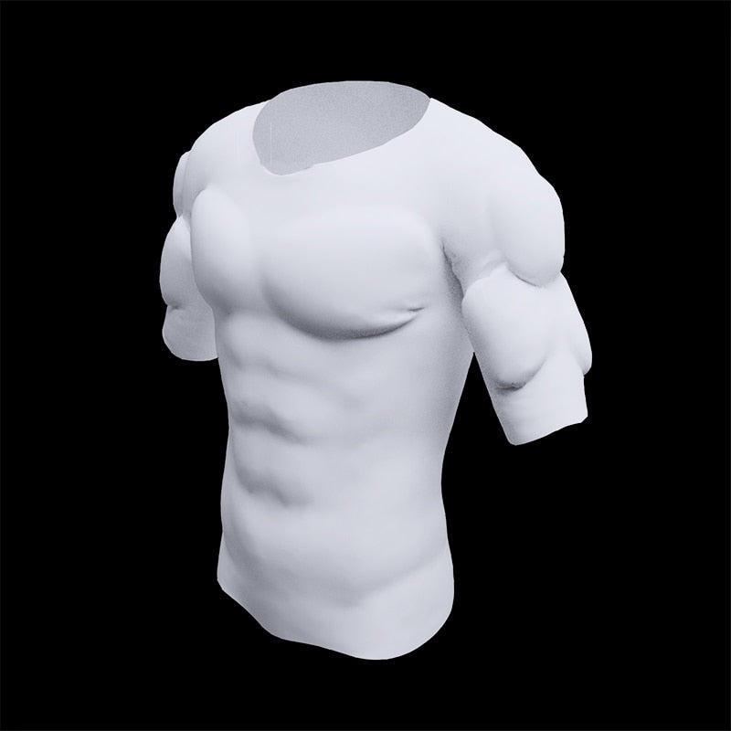 Men ABS Invisible Pads Shaper Fake Muscle Chest Tops Soft Protection Male Sponge Enhancers Undershirt