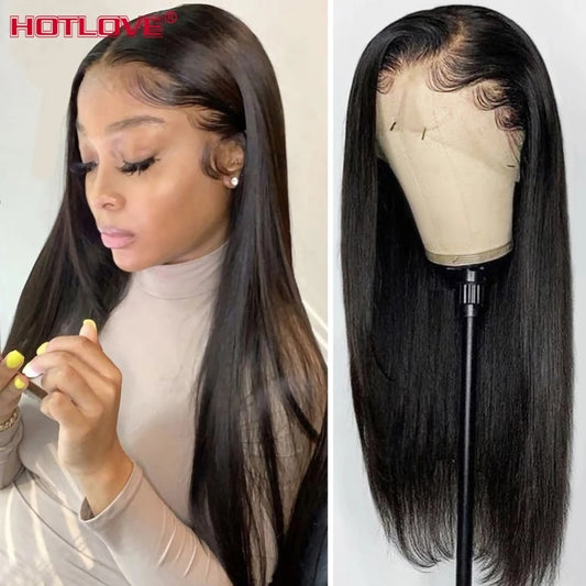 13x6 Lace Front Human Hair Wigs For Black Women 150% Density Brazilian Straight Hair Lace Frontal Wigs With Baby Hair Remy Hair