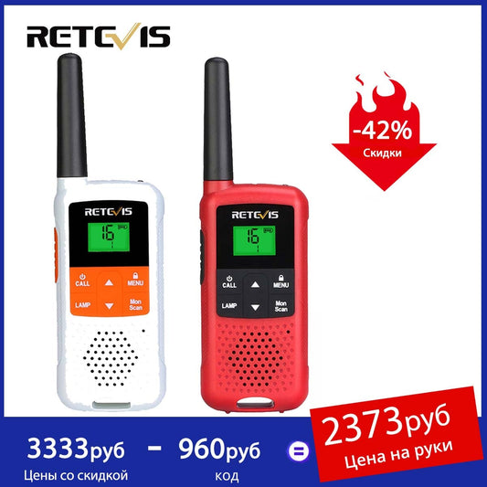 Retevis RT649B Walkie Talkie 2 or 4 Pcs PMR446 Walkie-talkies 1.8km for Motorola Two-way Radio Hunting Fishing Rechargeable VOX