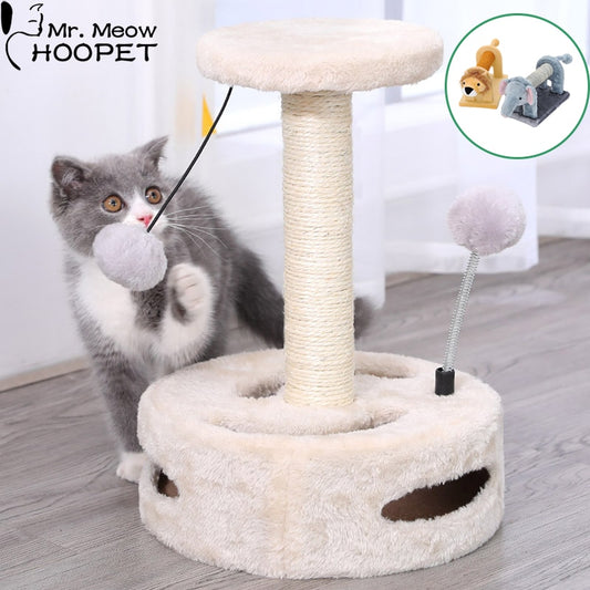 Hoopet H35.5/21cm Pet Cat Scratching Toy Sisal Climbing Furniture Cat Interactive Toys Kitten Exercise Climbing Frame