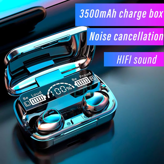 3500mAh Wireless Earphones Bluetooth V5.0 TWS Wireless Headphones LED Display With Power Bank Headset With Microphone