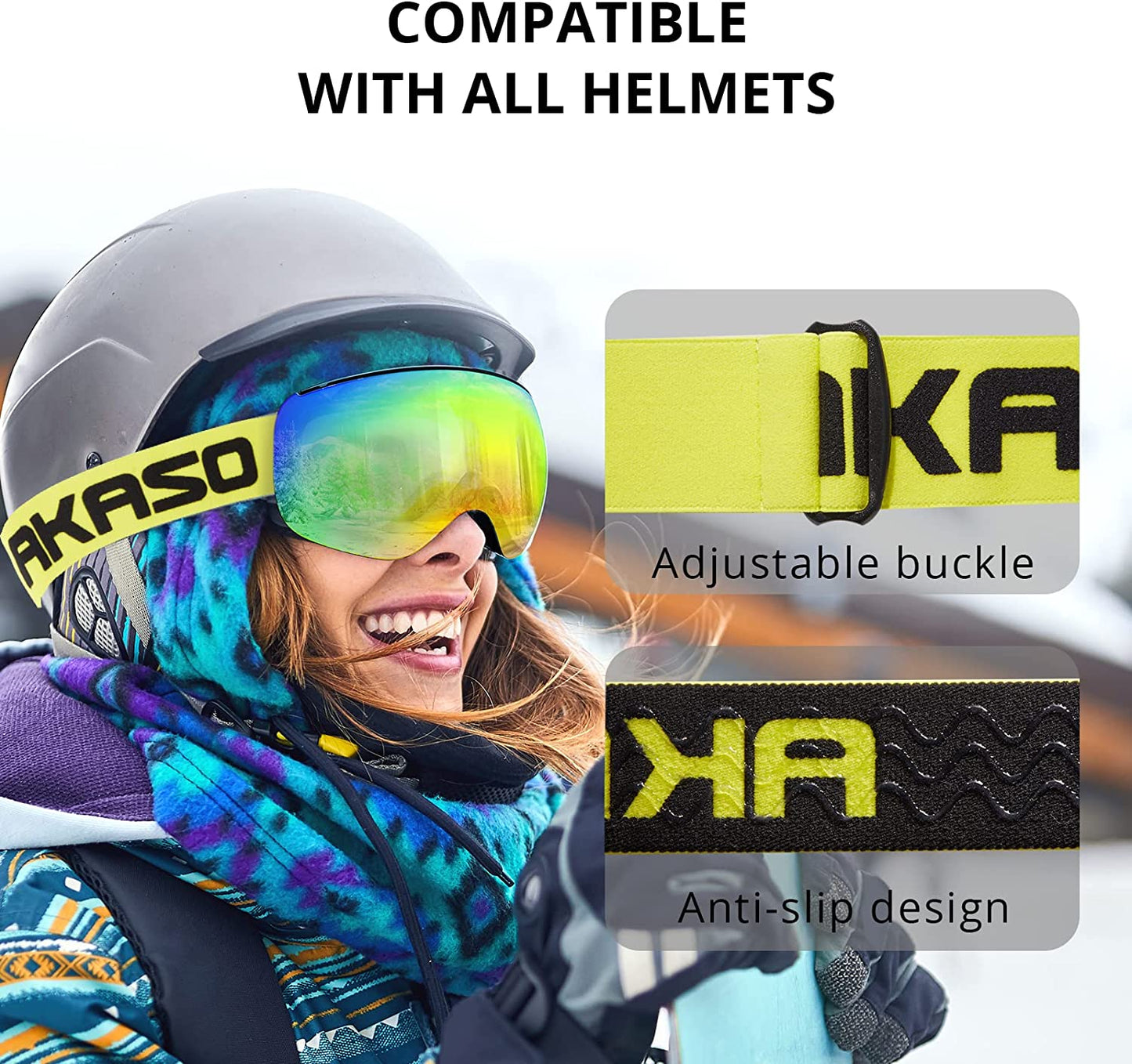 OTG Ski Goggles, Snowboard Goggles, Mag-Pro Magnetic Interchangeable Lenses, Snow Goggles for Men & Women