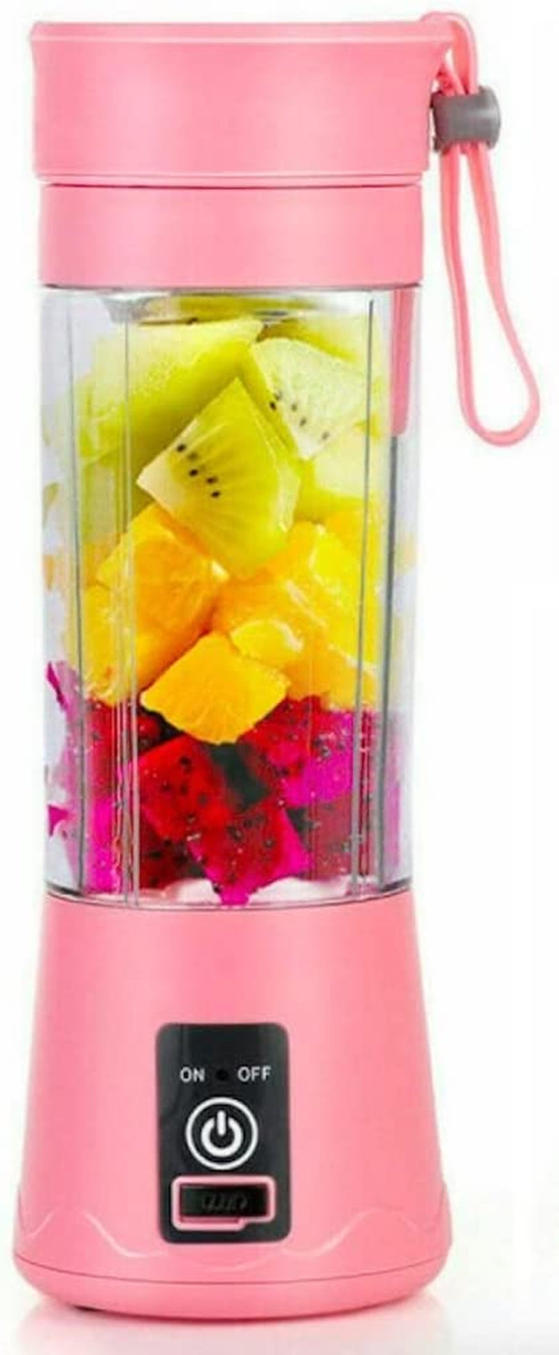 Portable Blender, 13Oz Six 3D Juice Cup, Personal Mixer Fruit Rechargeable with USB, Mini Blender Shakes and Smoothies Portable Smoothie Blender (Pink Appearance)