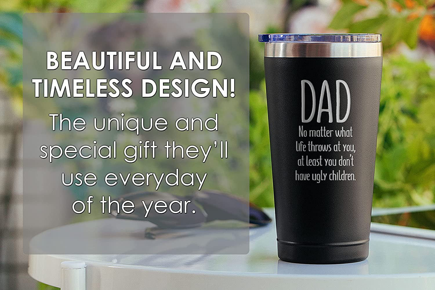 Cool Gifts for Dad - Dad, No Matter What, 16 Oz Coffee Tumbler with Lid - Gifts for Fathers Day Dad Gifts from Daughter Son - Funny Gifts for Dads - Birthday Gifts for Dad Coffee Mug Dad Tumbler Black