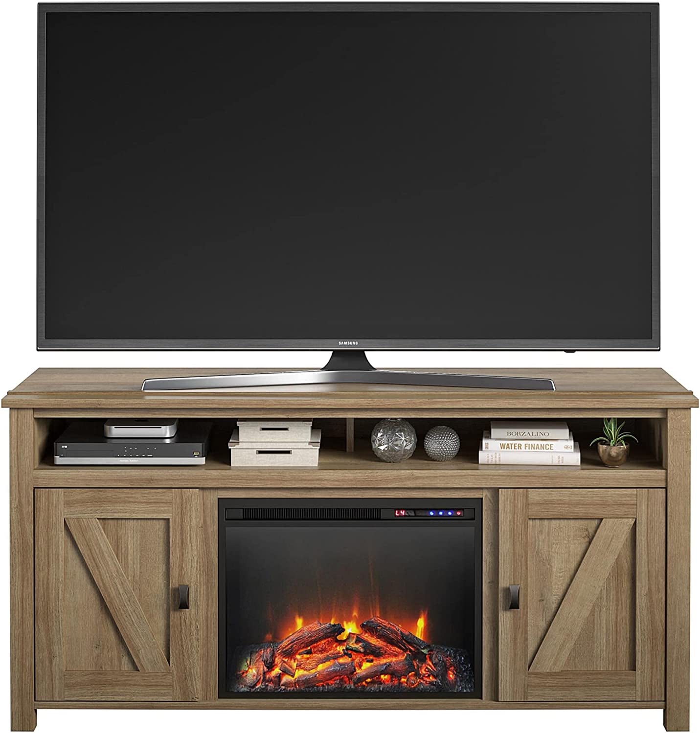 Farmington Electric Fireplace TV Console for Tvs up to 60", Natural